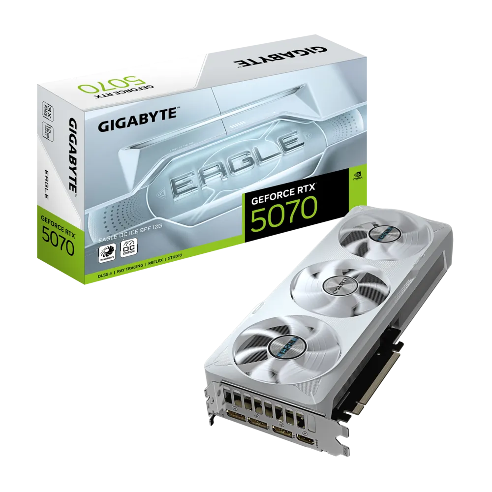 GIGABYTE GeForce RTX 5070 EAGLE OC ICE SFF 12G NVIDIA 12 Giga Bites GDDR7 (GV-N5070EAGLEOC ICE-12GD)