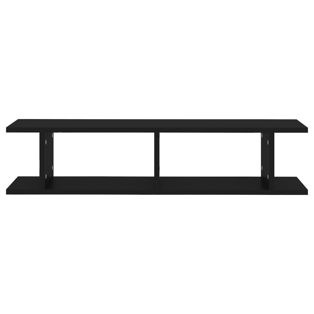 NNEVL Wall Shelves 2 pcs Black 90x18x20 cm Chipboard