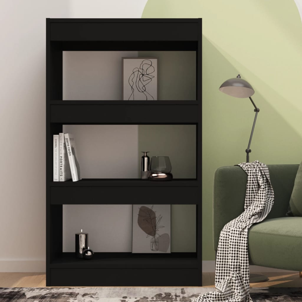 NNEVL Book Cabinet/Room Divider Black 60x30x103 cm Engineered Wood