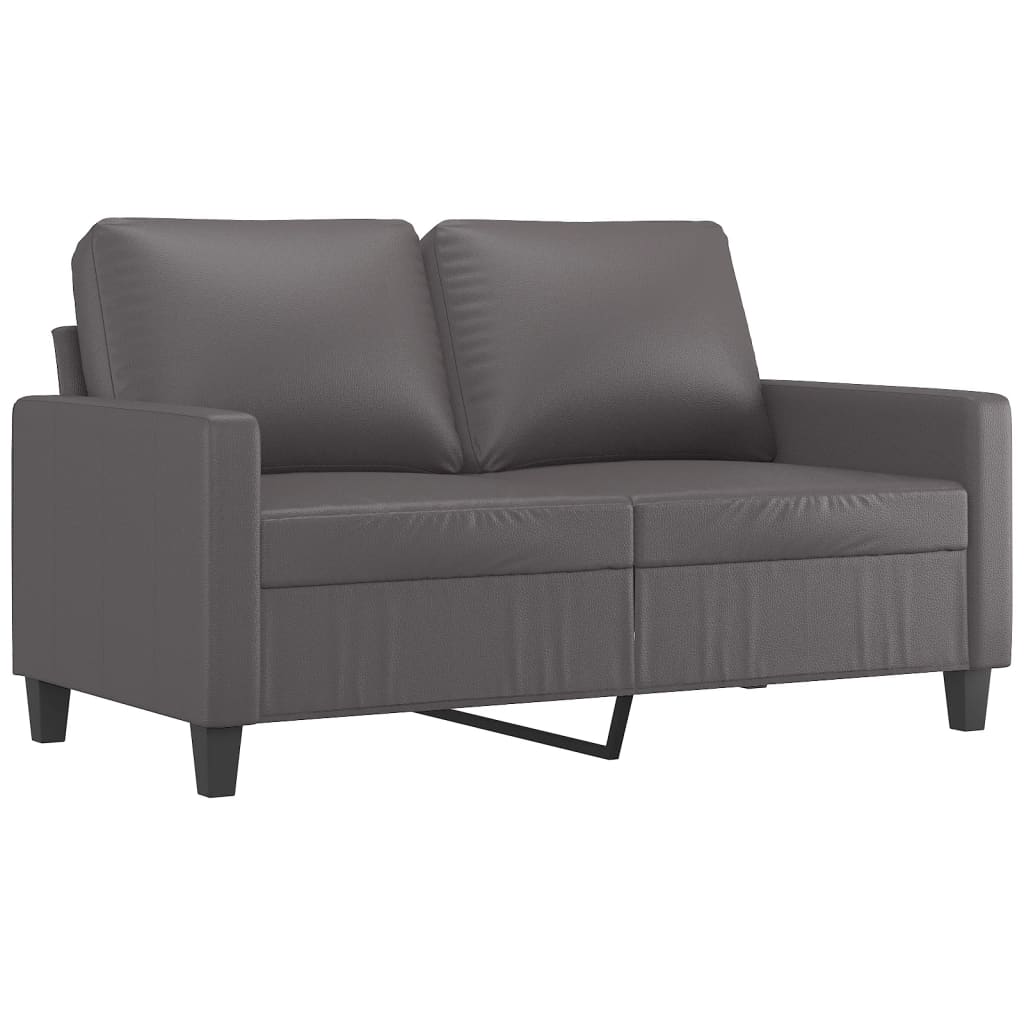NNEVL 2 Piece Sofa Set with Cushions Grey Faux Leather