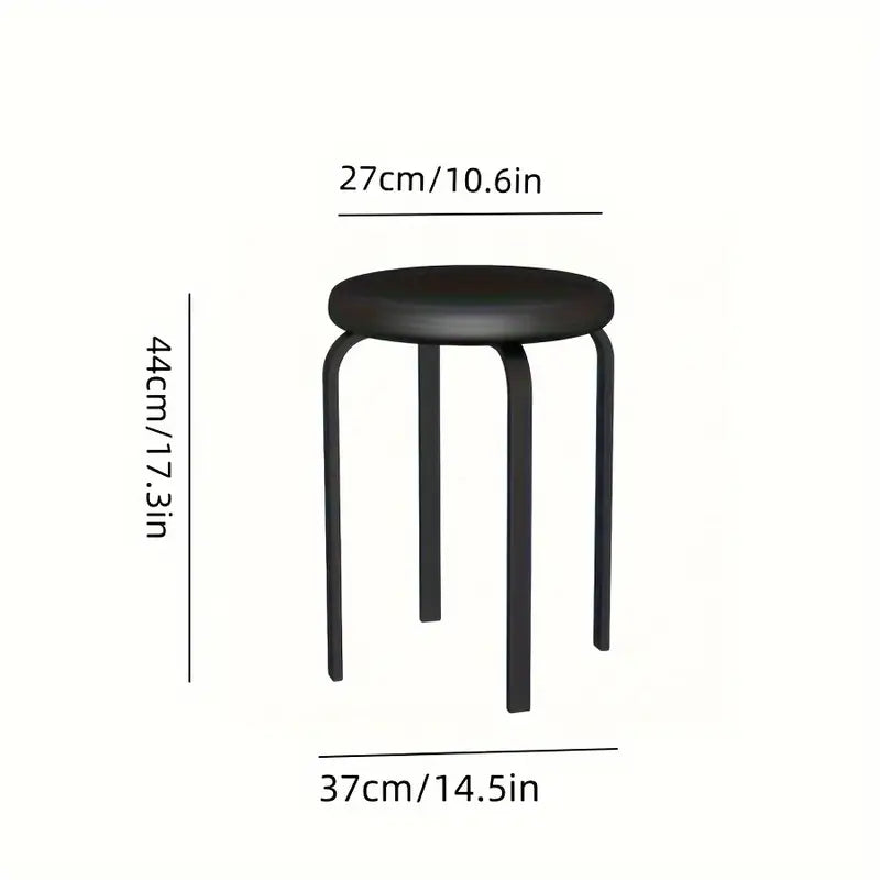 Contemporary Black Metal Vanity Stool-2