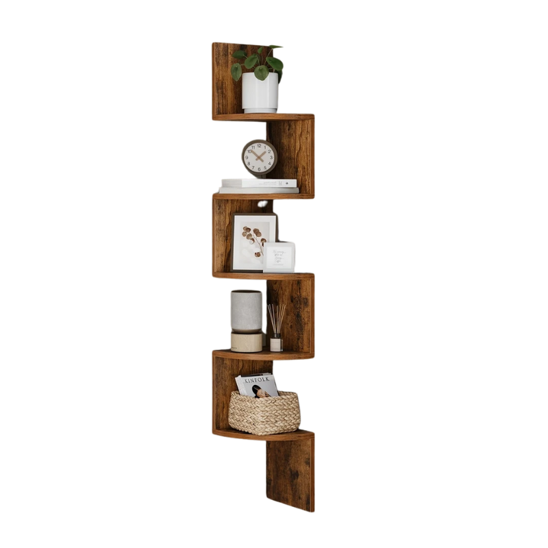 NNETM Floating Corner Wall Shelves (5-Tier)