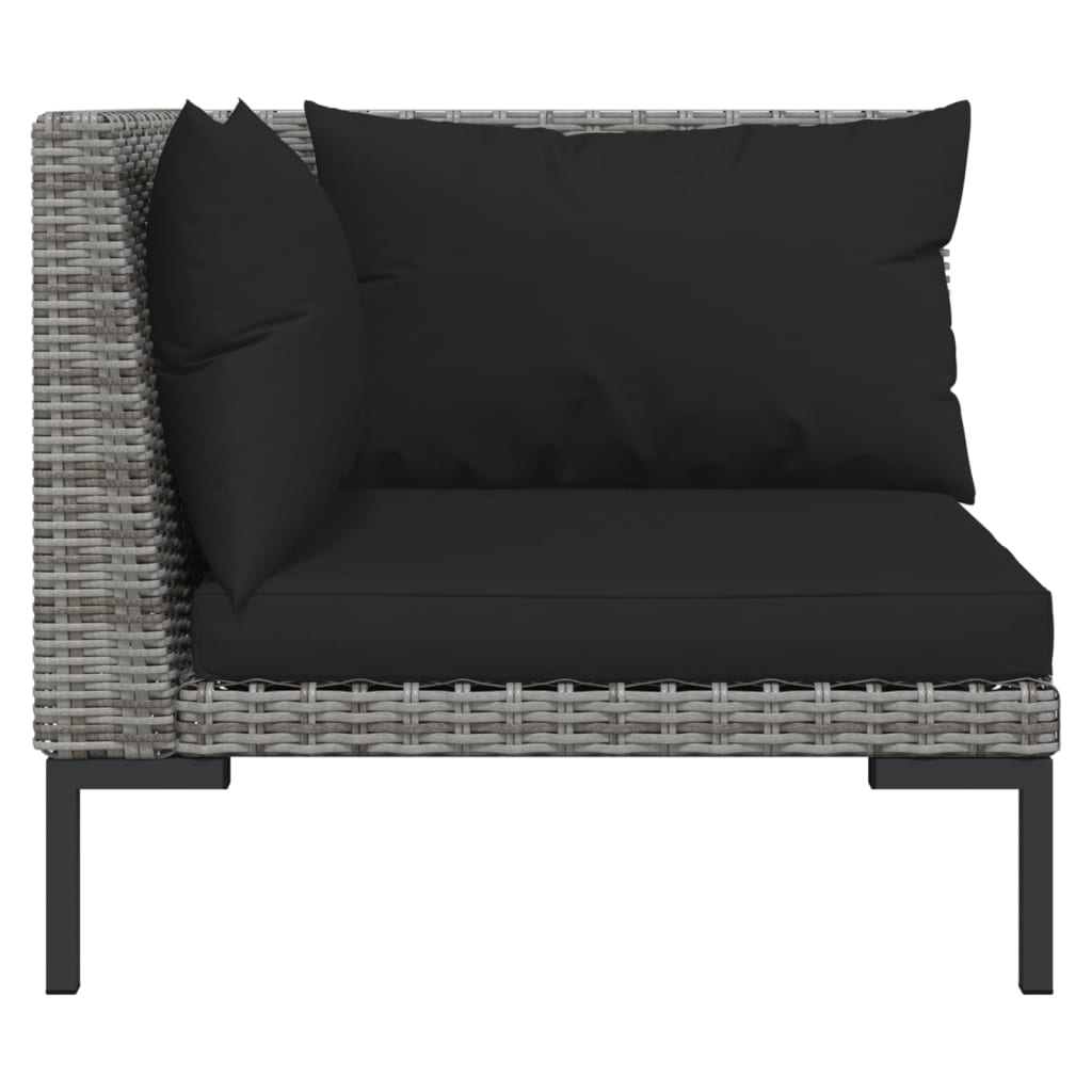 NNEVL Garden Sofas 2pcs with Cushions Half Round Poly Rattan