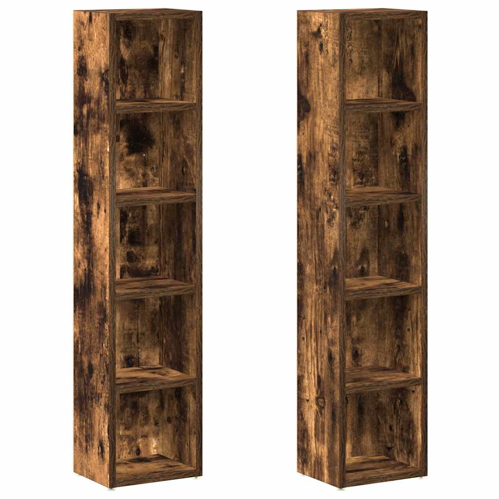 NNEVL CD Cabinets 2 pcs Smoked Oak 21x16x93.5 cm Engineered Wood