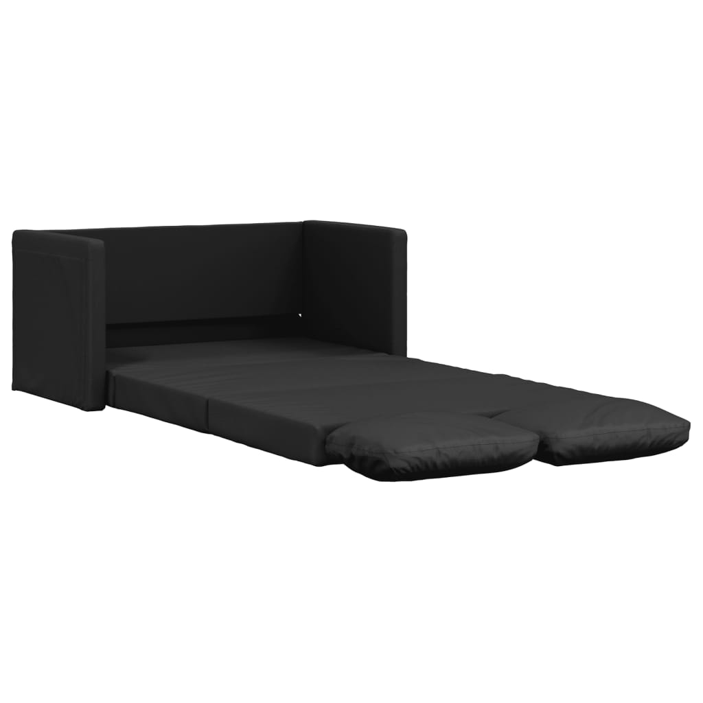 NNEVL Floor Sofa Bed 2-in-1 Black 112x174x55 cm Faux Leather