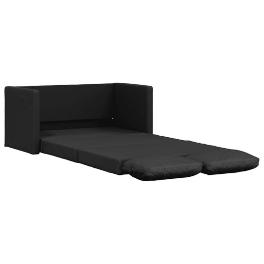 NNEVL Floor Sofa Bed 2-in-1 Black 112x174x55 cm Faux Leather