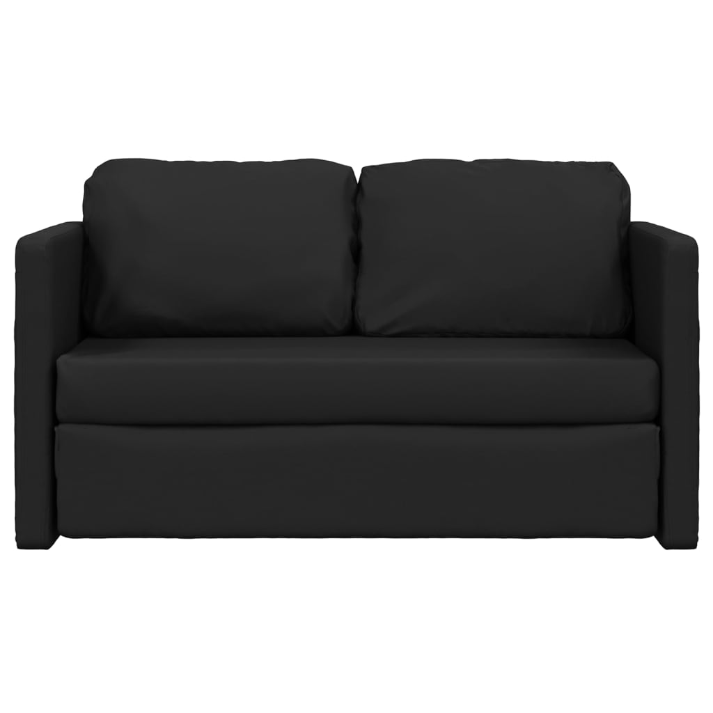 NNEVL Floor Sofa Bed 2-in-1 Black 112x174x55 cm Faux Leather