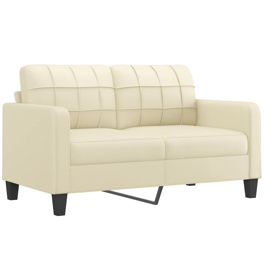 NNEVL 2-Seater Sofa Cream 140 cm Faux Leather
