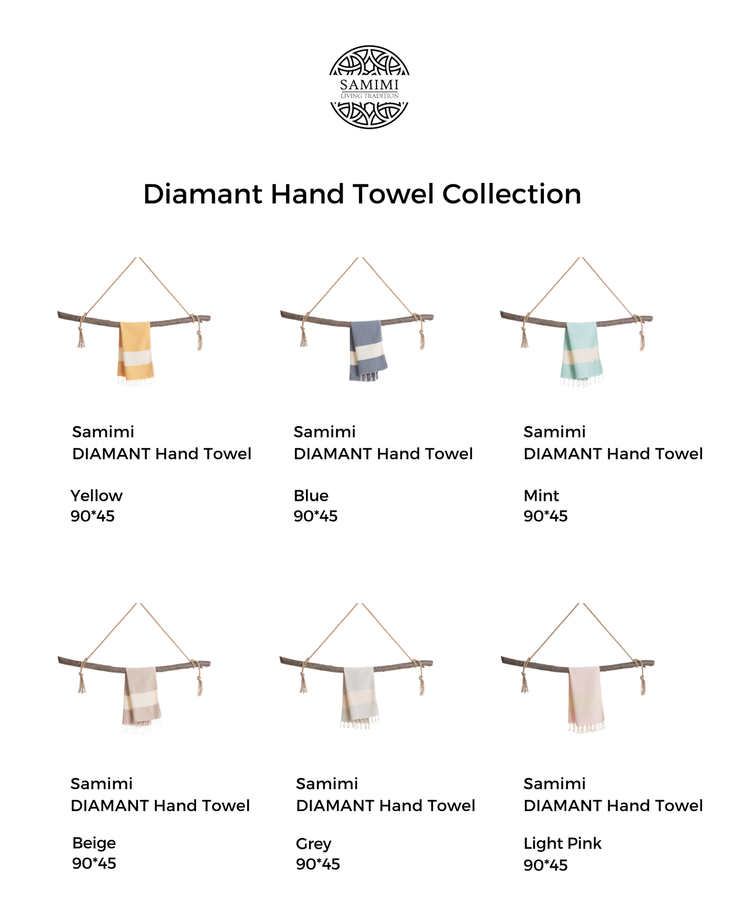 DIAMANT Hammam Hand & Hair Towel, Tea Towel - Blue