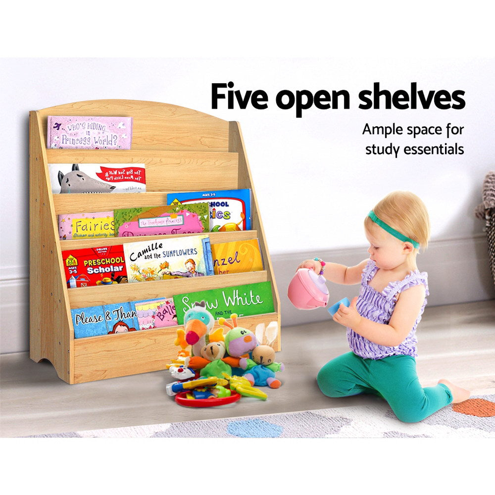 NNEDSZ 5 Tiers Kids Bookshelf Magazine Shelf Rack Organiser Bookcase Display