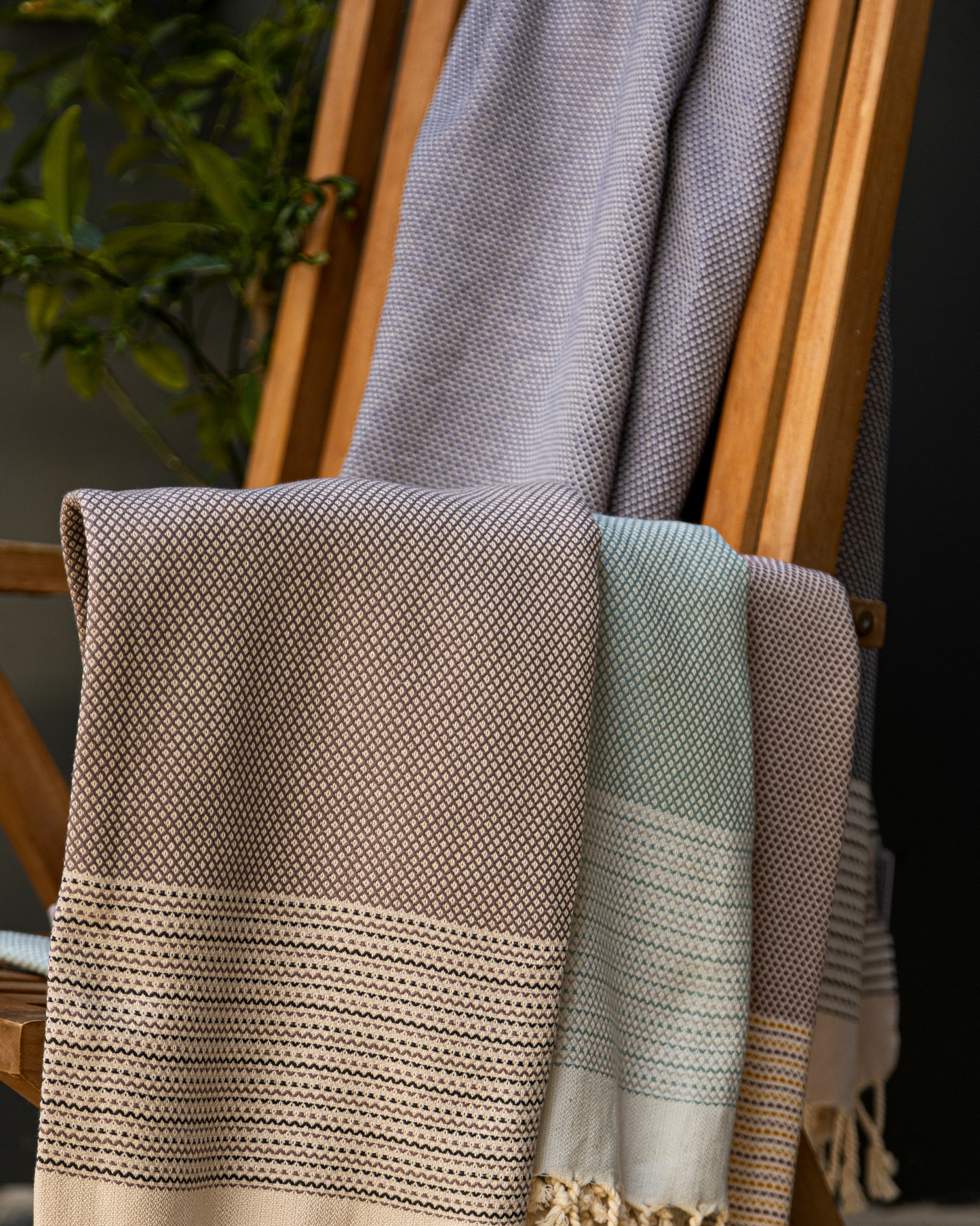 PHARAO Beach Towel, Turkish Hammam Towel, Spa & Sauna Towel - Mint / Light Blue