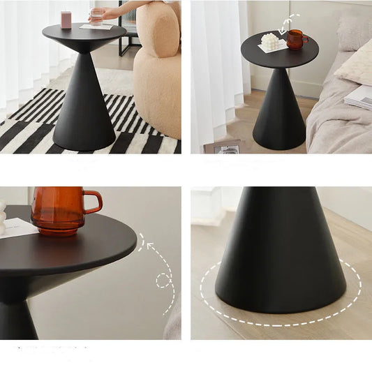 Elegance Defined: Handcrafted Round Metal Coffee Table in Small Black
