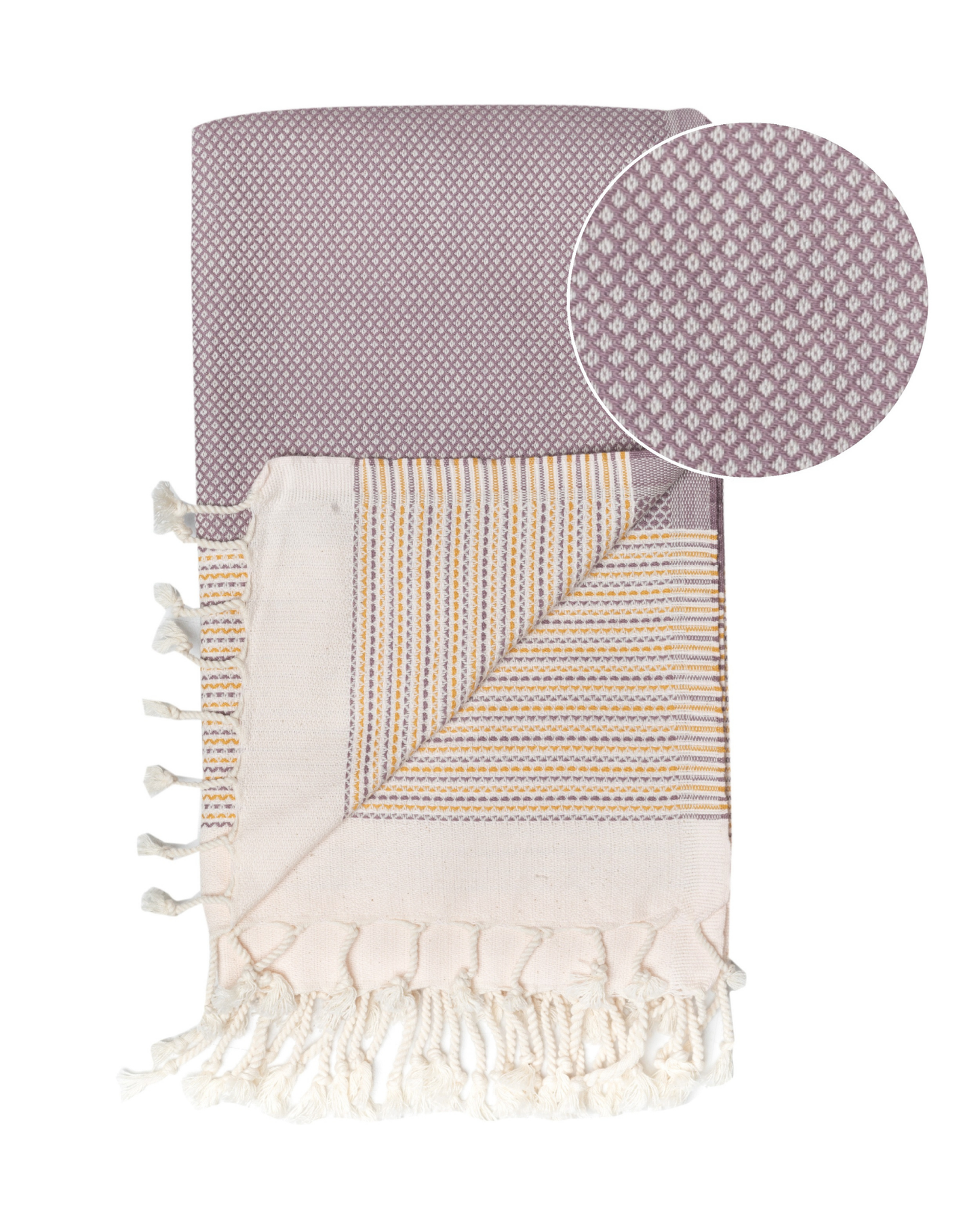 PHARAO Beach Towel, Turkish Hammam Towel, Spa & Sauna Towel - Brown / Yellow