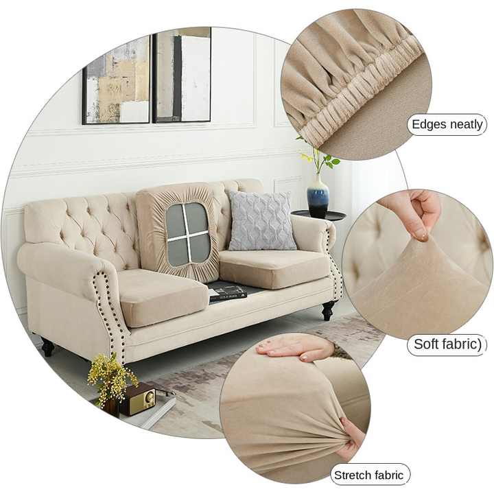 NNEDSZ 2 Pcs Yellow Elegant Polyester Sofa Cover - Full Protection Against Cat Scratches & Wear