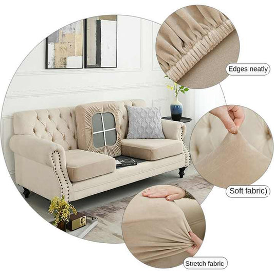 NNEDSZ 2 Pcs Yellow Elegant Polyester Sofa Cover - Full Protection Against Cat Scratches & Wear