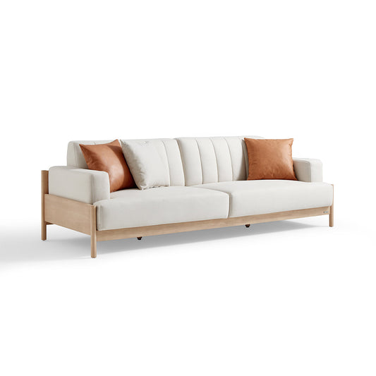 Sunrise Cream 4-seater Sofa with 3 Cushions Set